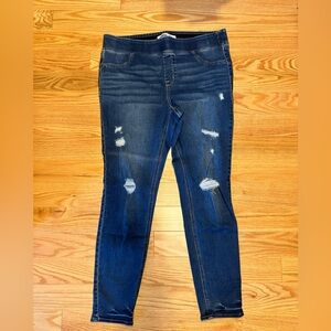 Old Navy Dark Blue Distressed Skinny Jeans